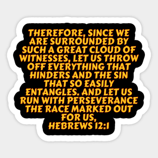 Bible Verse Hebrews 12:1 Sticker